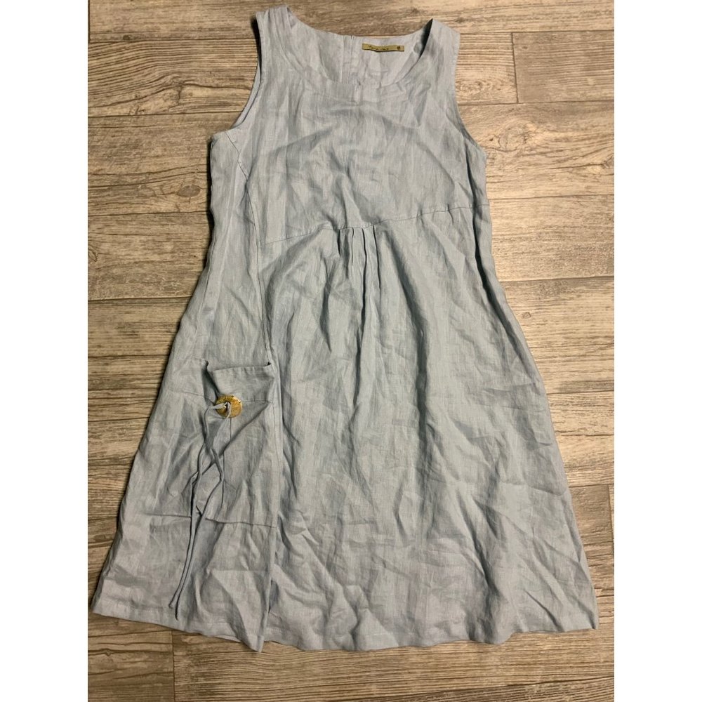 TARA VAO Bohemian Chic Linen Dress Large